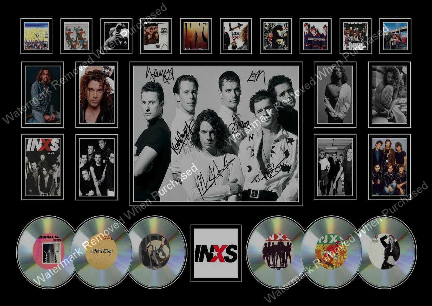 INXS Signed Michael Hutchence Music Memorabilia A4 Photo