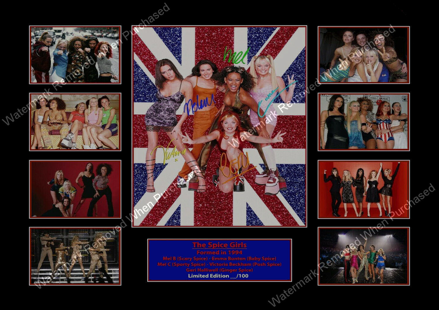 The Spice Girls Signed A4 Photo Download Self Print Jpeg