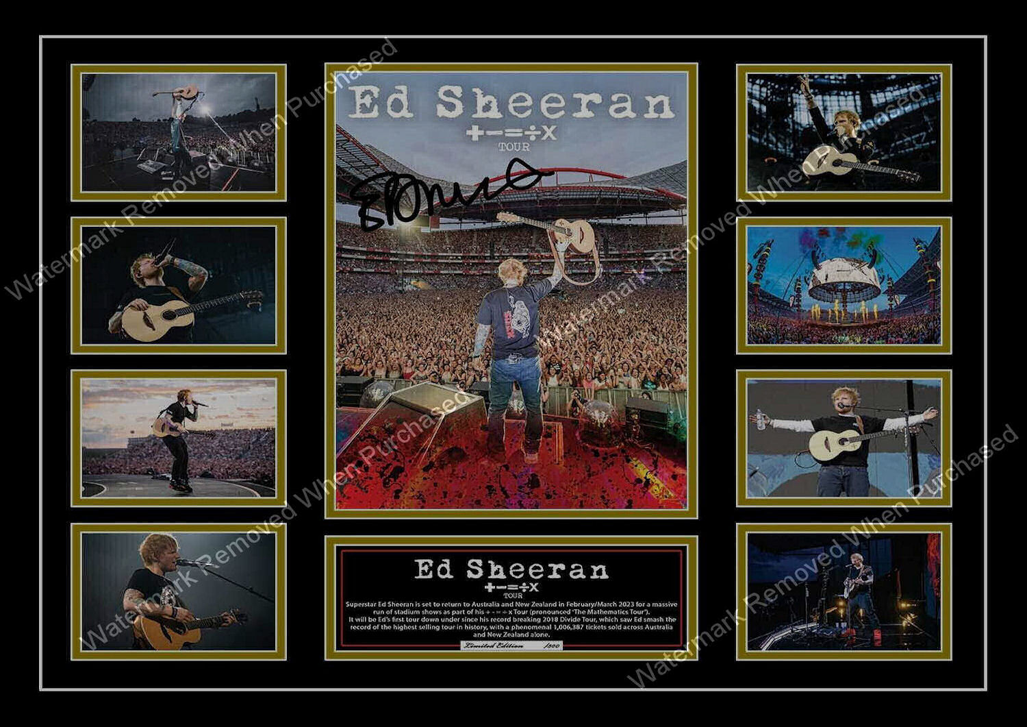 Ed Sheeran (2023) +-=÷x Framed A4 Photographic Photo Instant Email Delivery