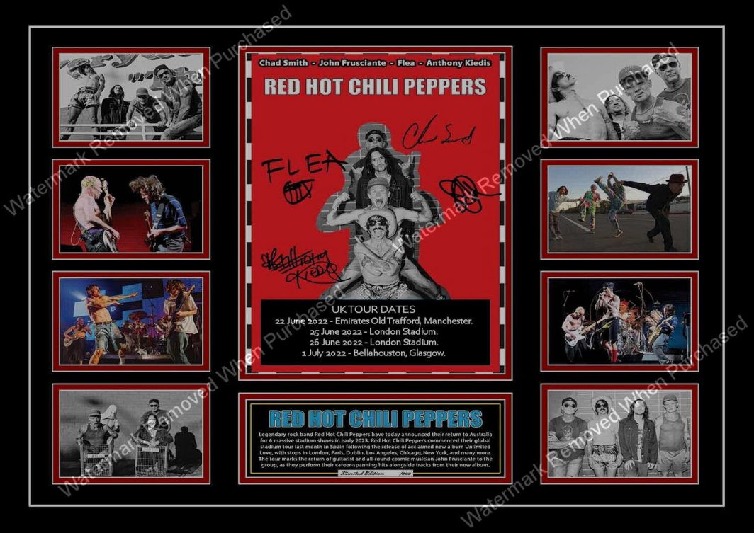 Red Hot Chili Peppers (2023) Tour Signed A4 Photographic Email Delivery Home Print