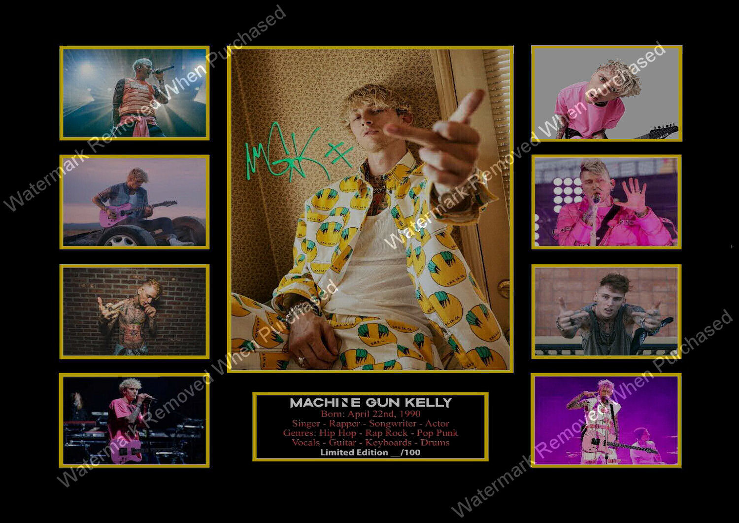 Machine Gun Kelly Daywalker Signed A4 Photographic Photo Downloadable