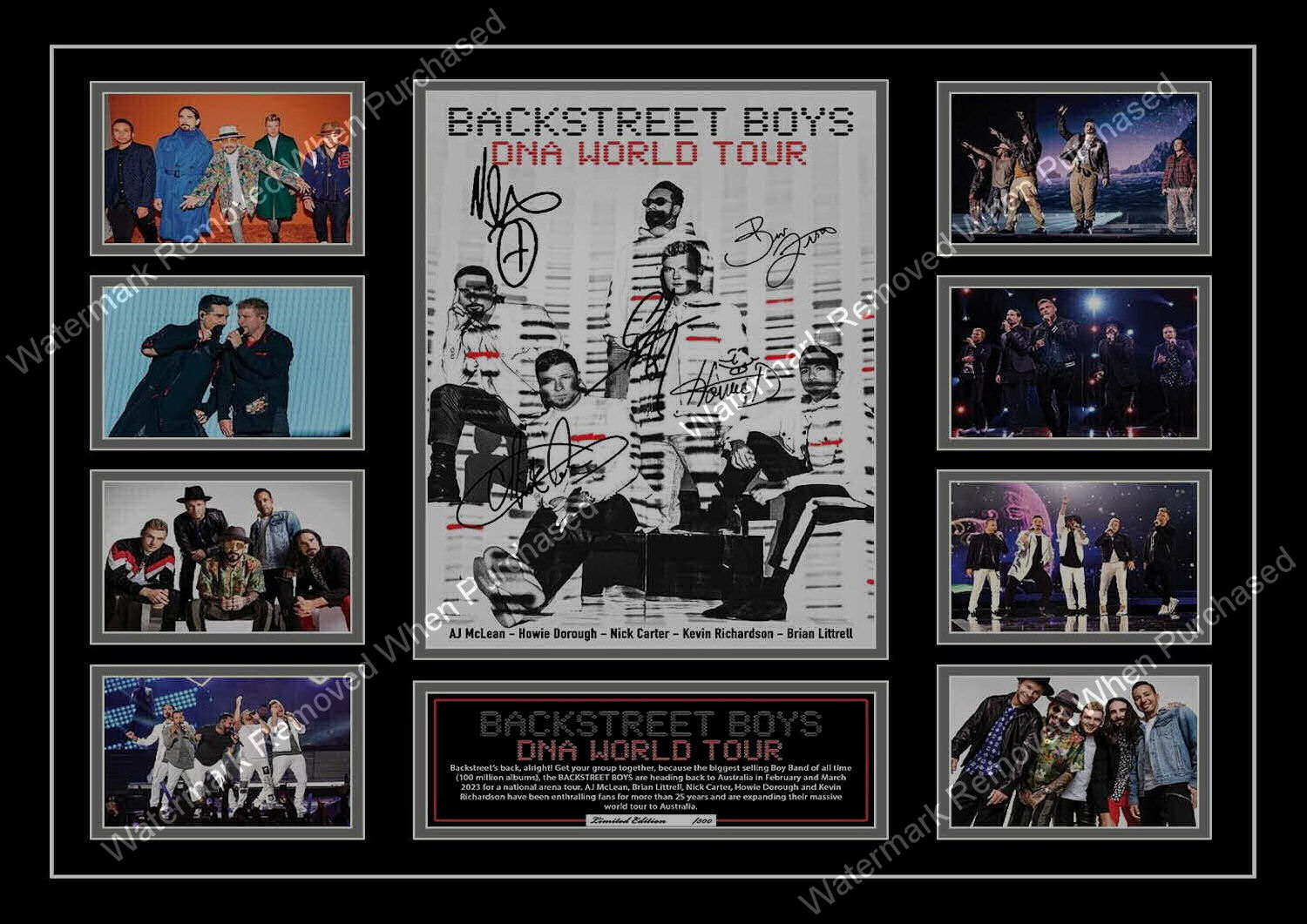 Backstreet Boys DNA TOUR (2023) Signed A4 Photographic Design For Home Printing