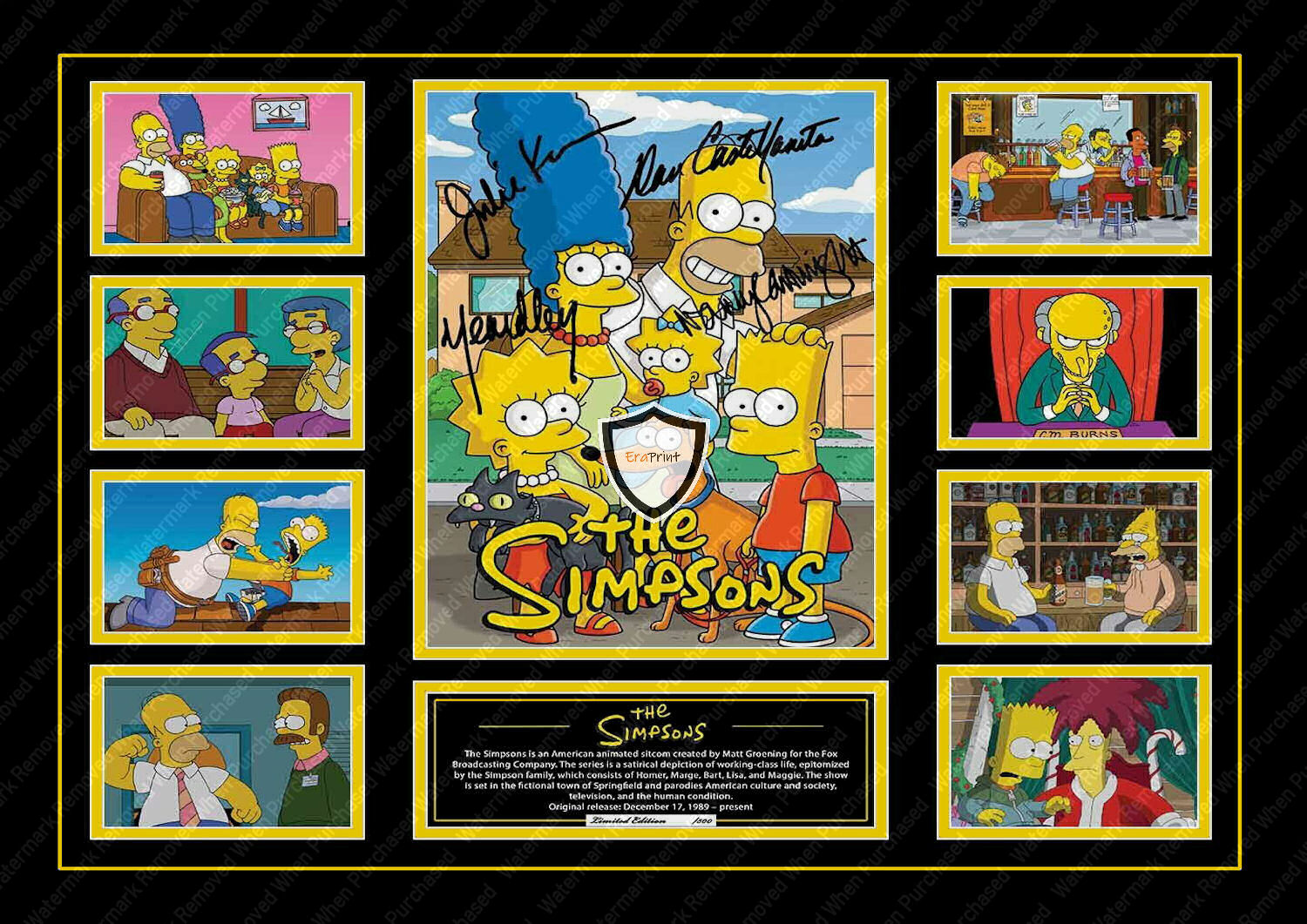 The Simpsons TV Series Limited Edition Signed A4 Photo Downloadable