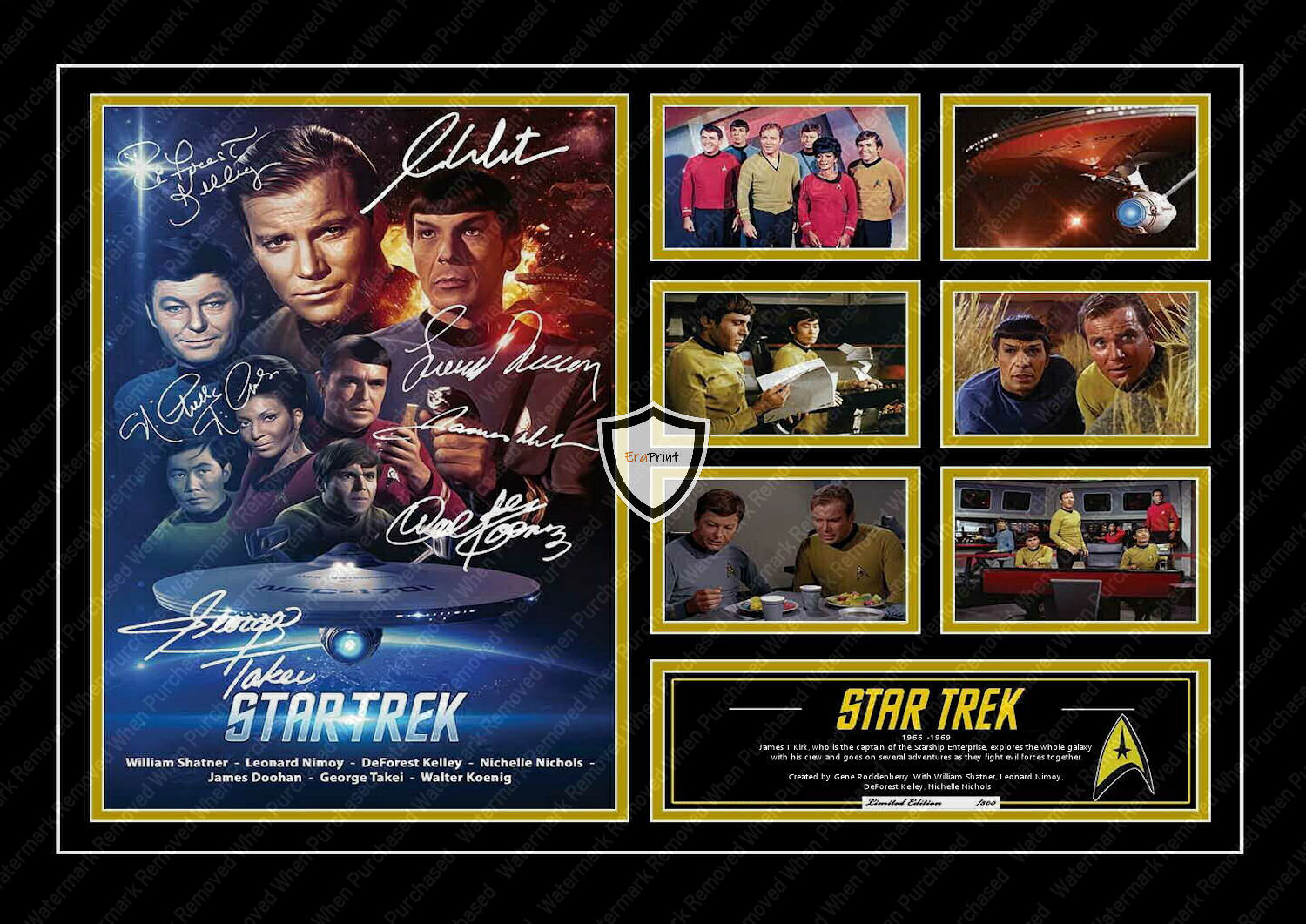 Star Trek Original TV Series (1966) Limited Edition Art Signed A4 Photo Downloadable