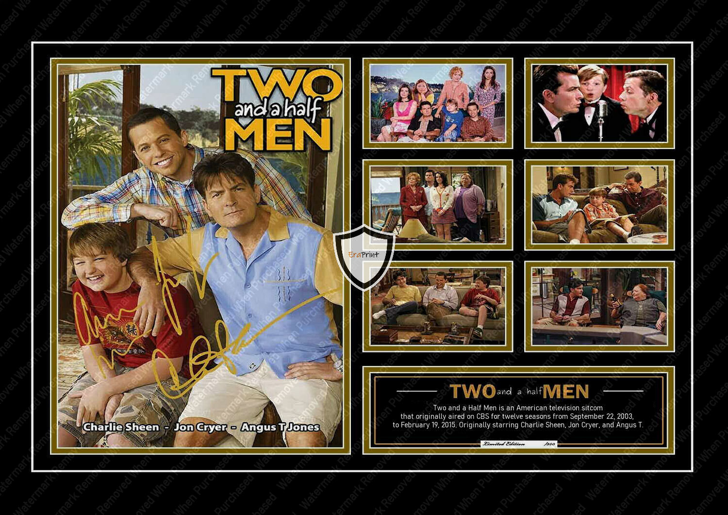 Two And A Half Men Sitcom Series Charlie Sheen Signed A4 Photo Downloadable