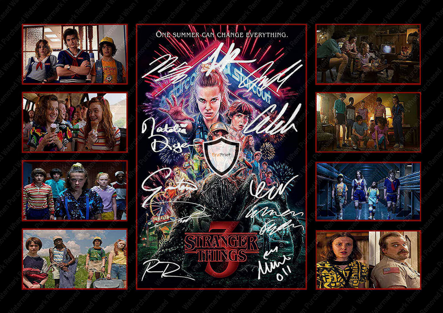 Stranger Things 3 Netflix TV Series Limited Edition Art Signed A4 For Home Printing