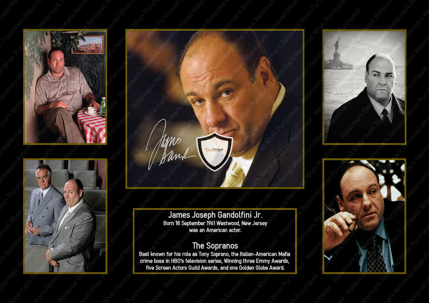 The Sopranos James Gandolfini Signed A4 Photographic Photo Downloadable