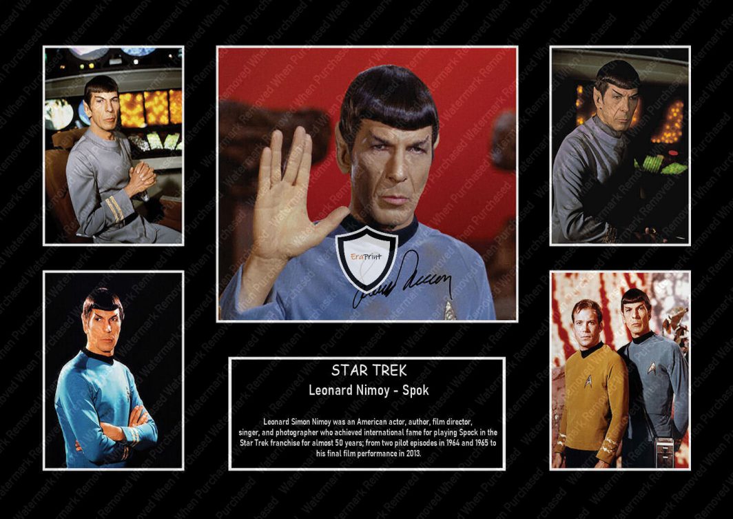 Star Trek Original TV Series Spok Leonard Nimoy Signed A4 Photo Downloadable
