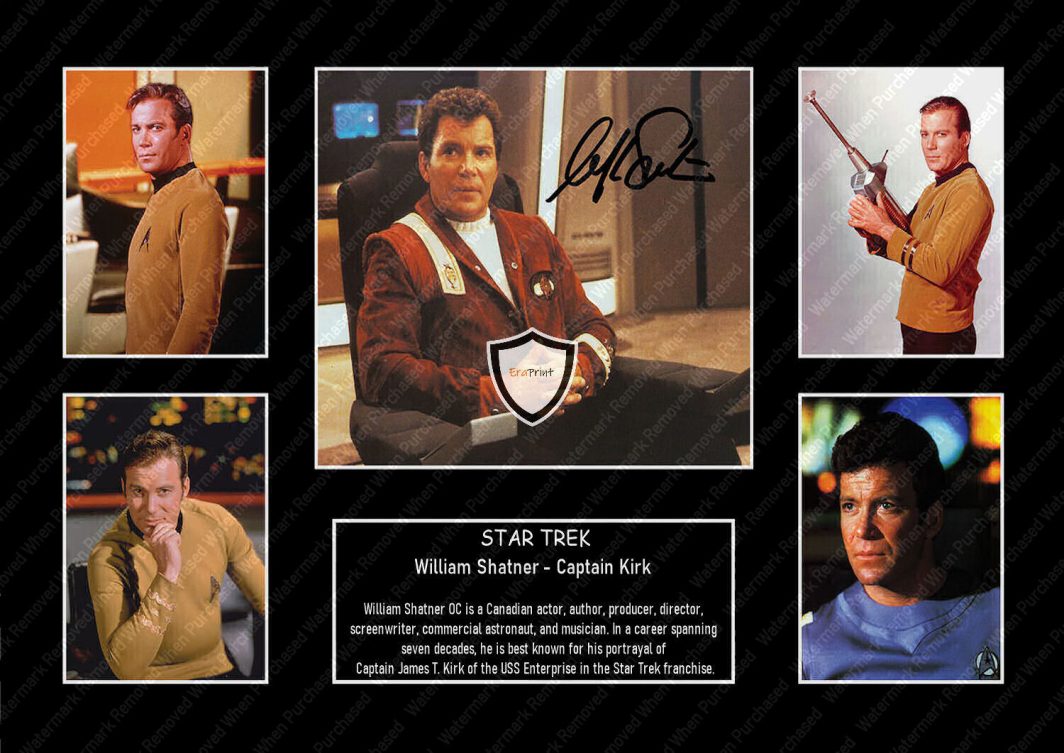 Star Trek Original TV Series Captain Kirk William Shatner Signed A4 Photo Downloadable