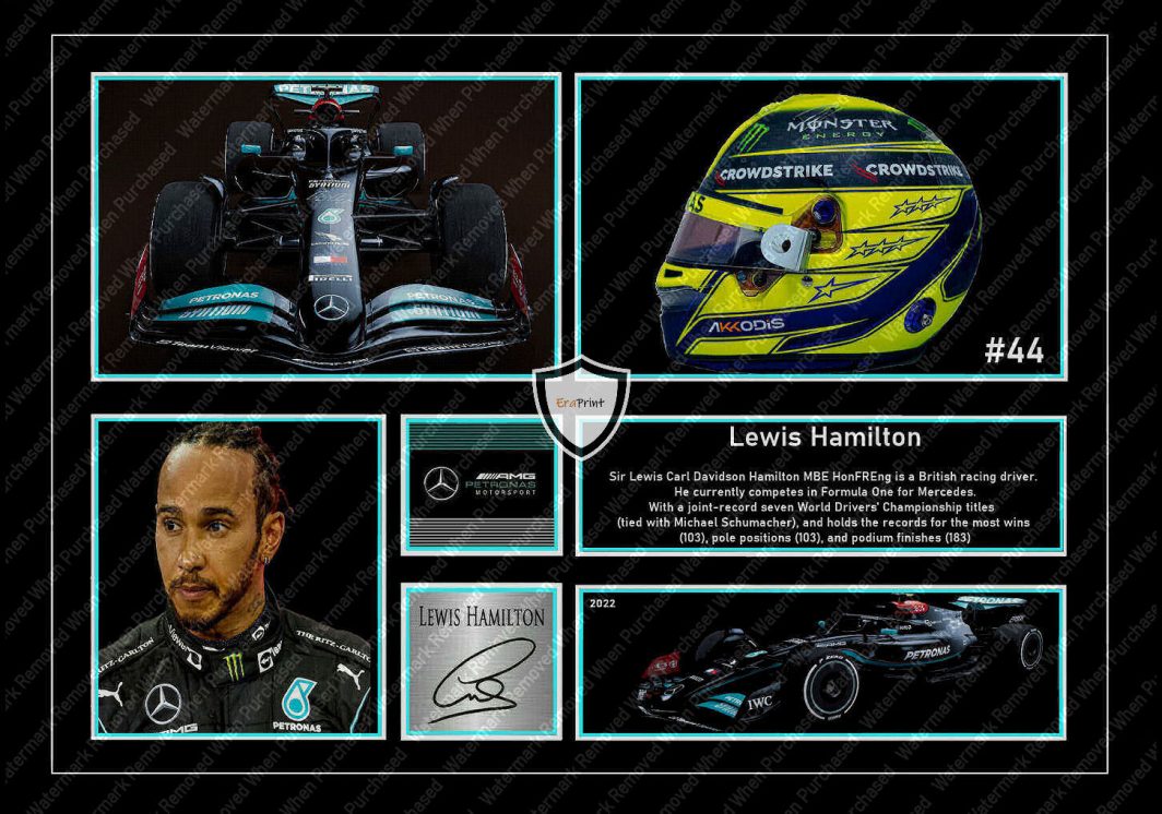 Lewis Hamilton (2022) Signed A4 Photo Print JPG Instant Download For Home Printing