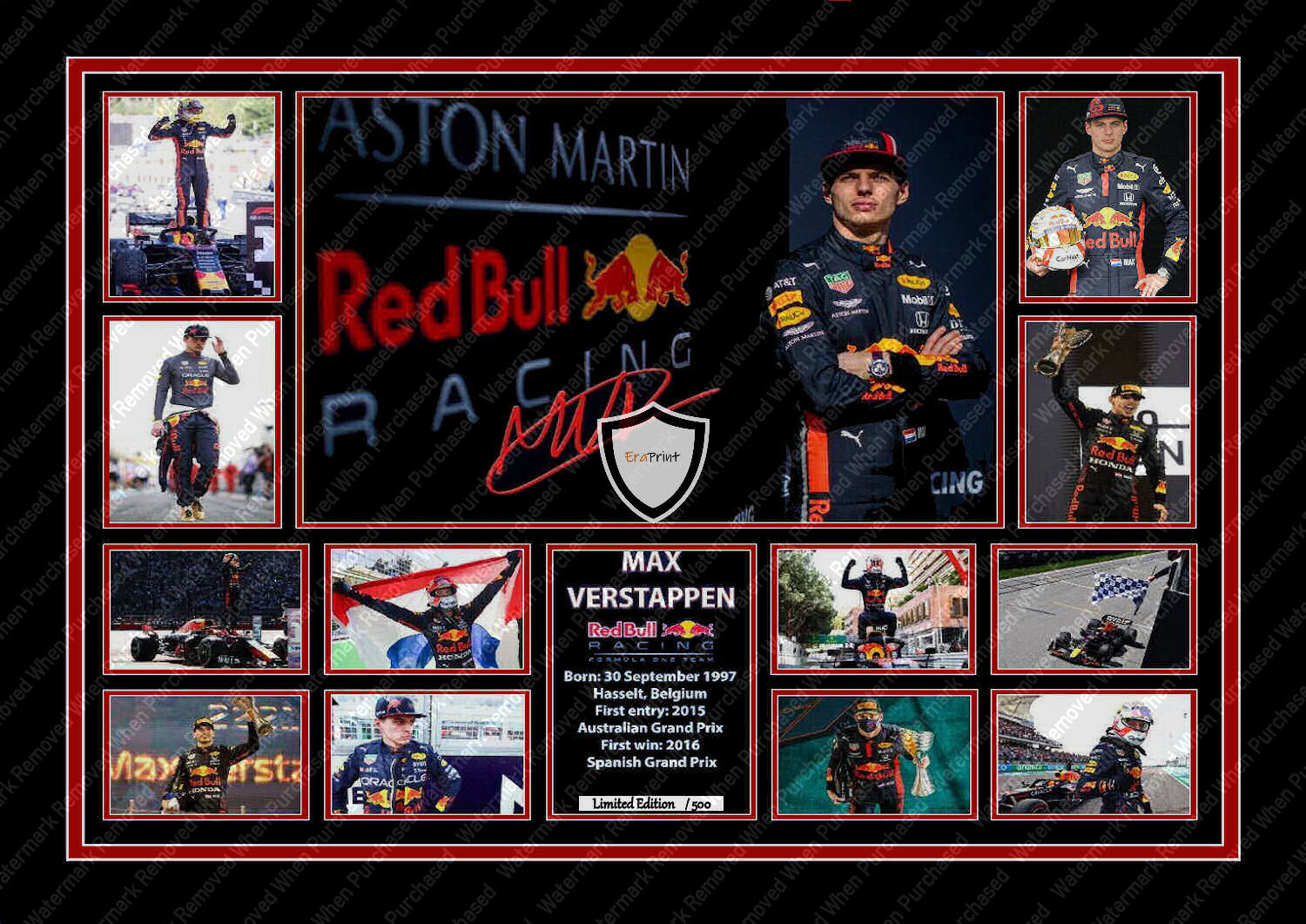 Max Verstappen Signed (2021/22) Two Time World F1 Champion A4 Print Download