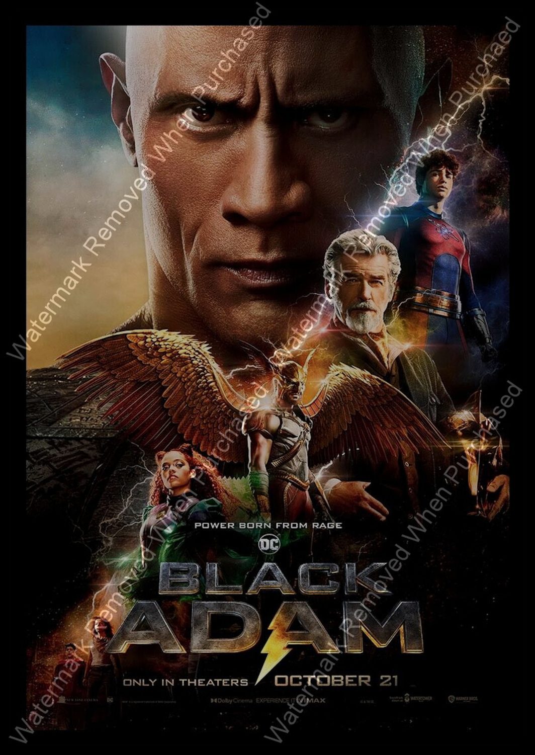 Black Adam 2022 Movie Poster A4 Photographic Photo Downloadable