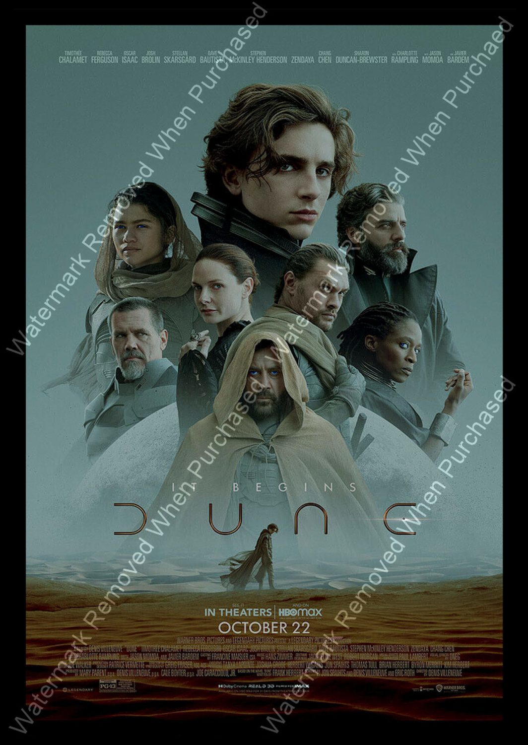 Dune (2021) Movie Poster Framed A4 / A3 Photographic Photo Downloadable