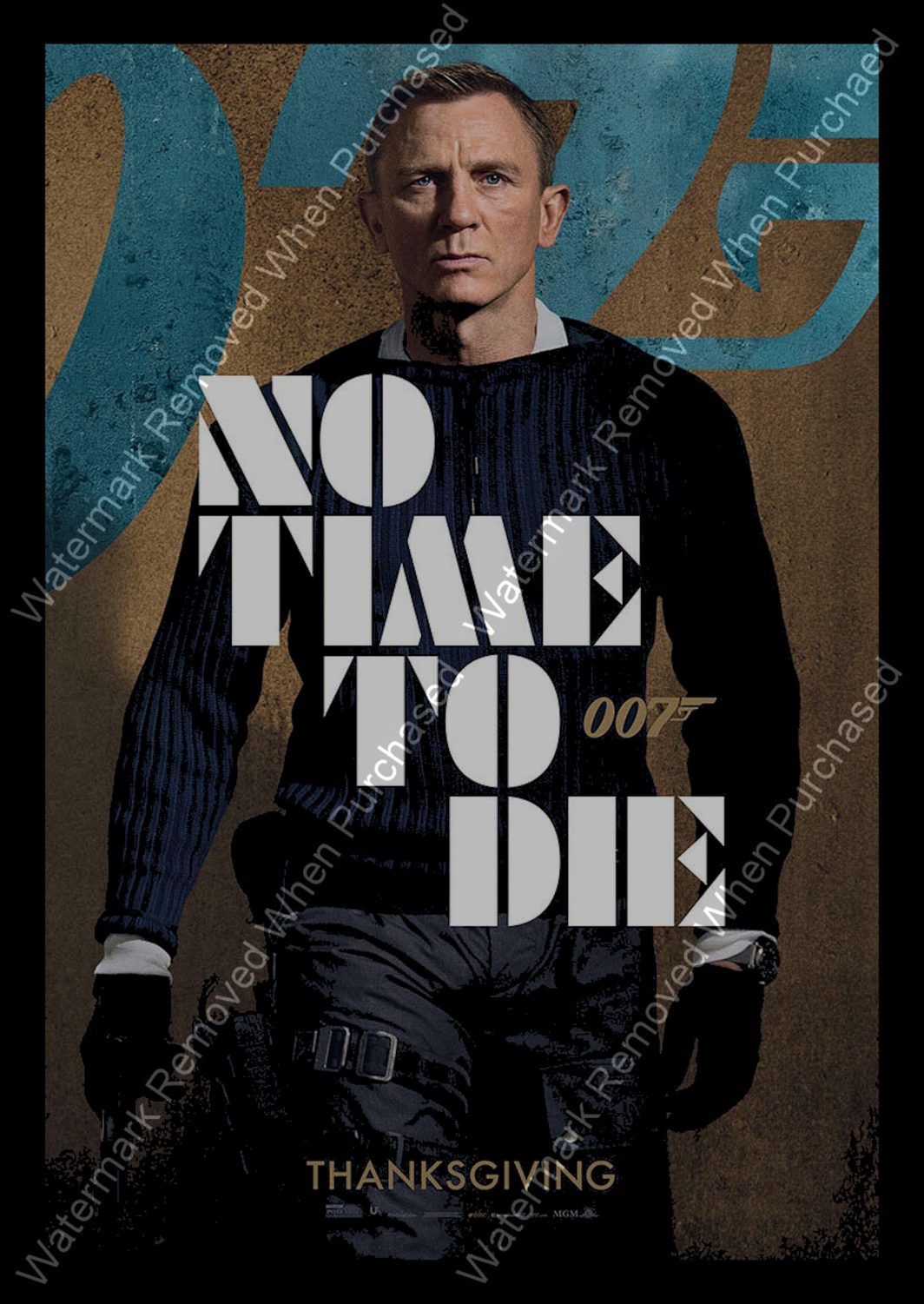 James Bond No Time to Die (2021) Movie Poster A4 / A3 Downloadable