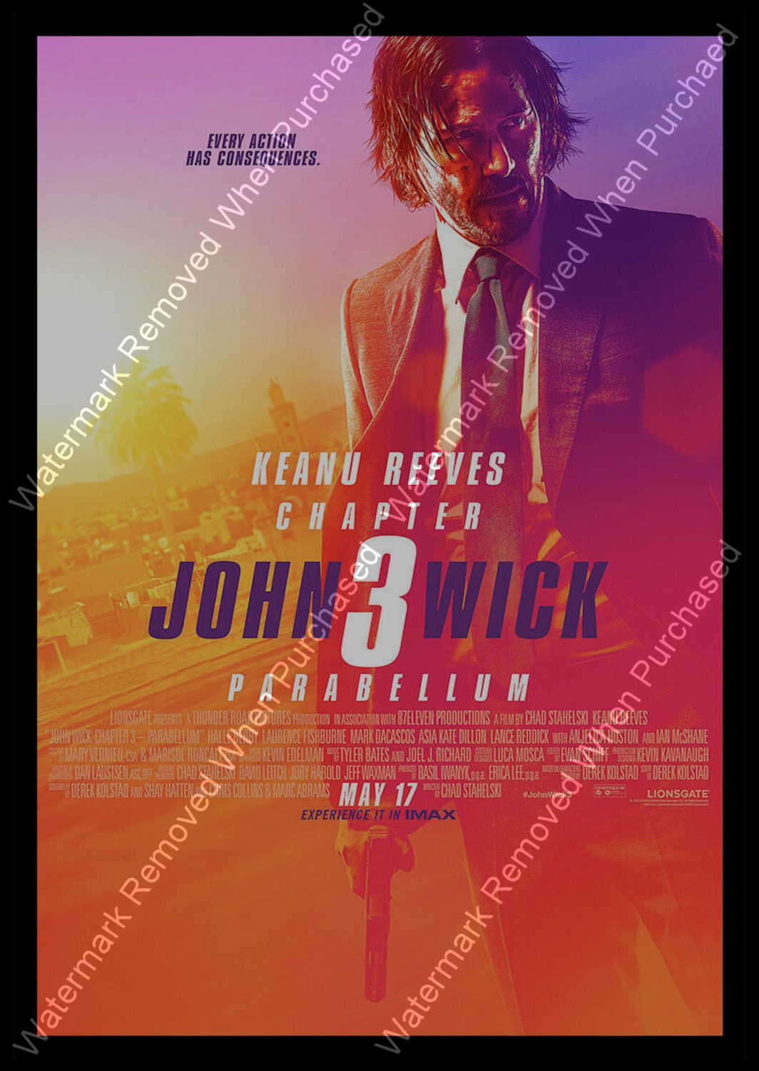 John Wick 3 (2019) Movie Poster  A4 / A3  Photo Downloadable