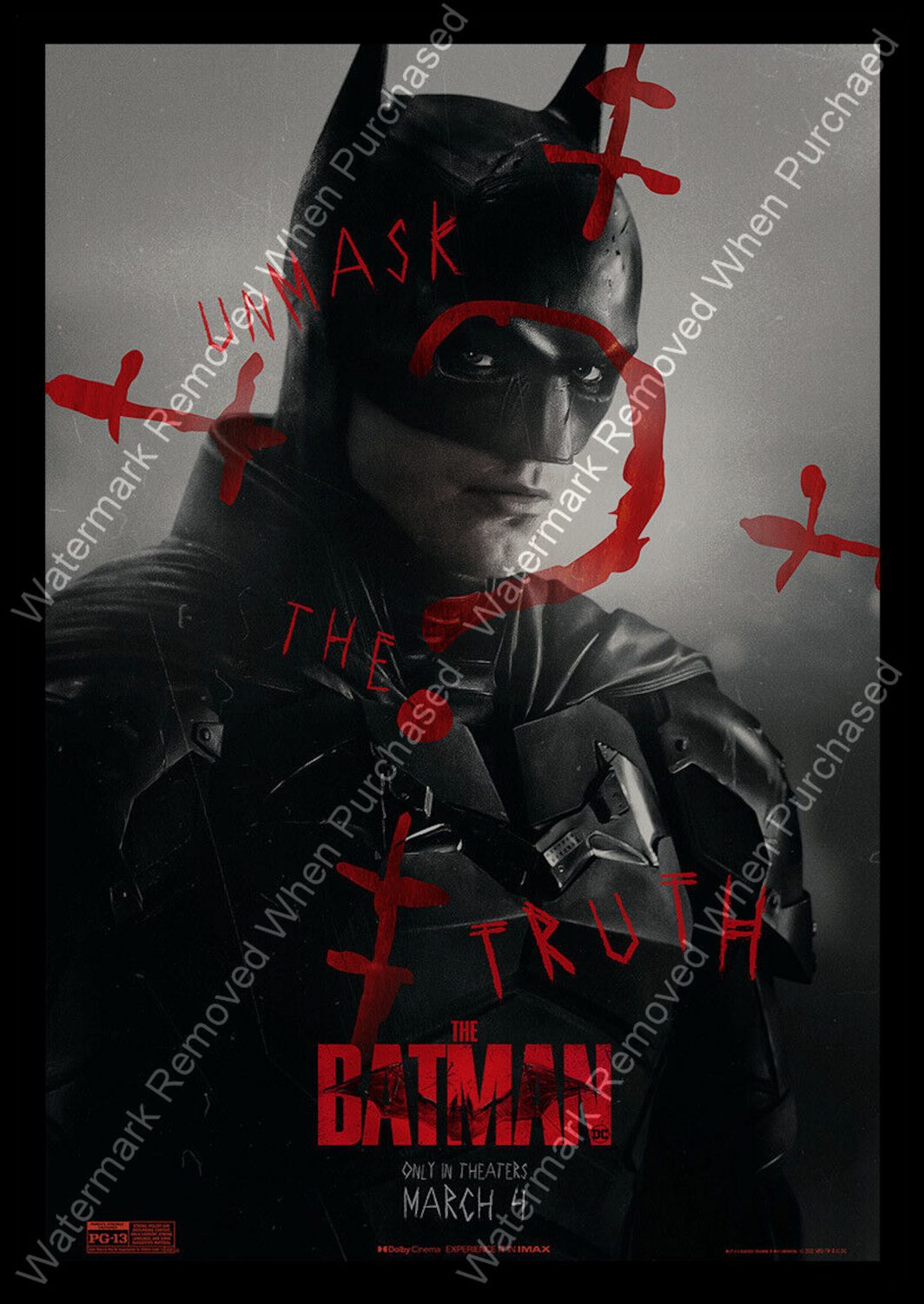 The Batman (2022) Robert Pattinson Movie Poster A4 Photo Downloadable