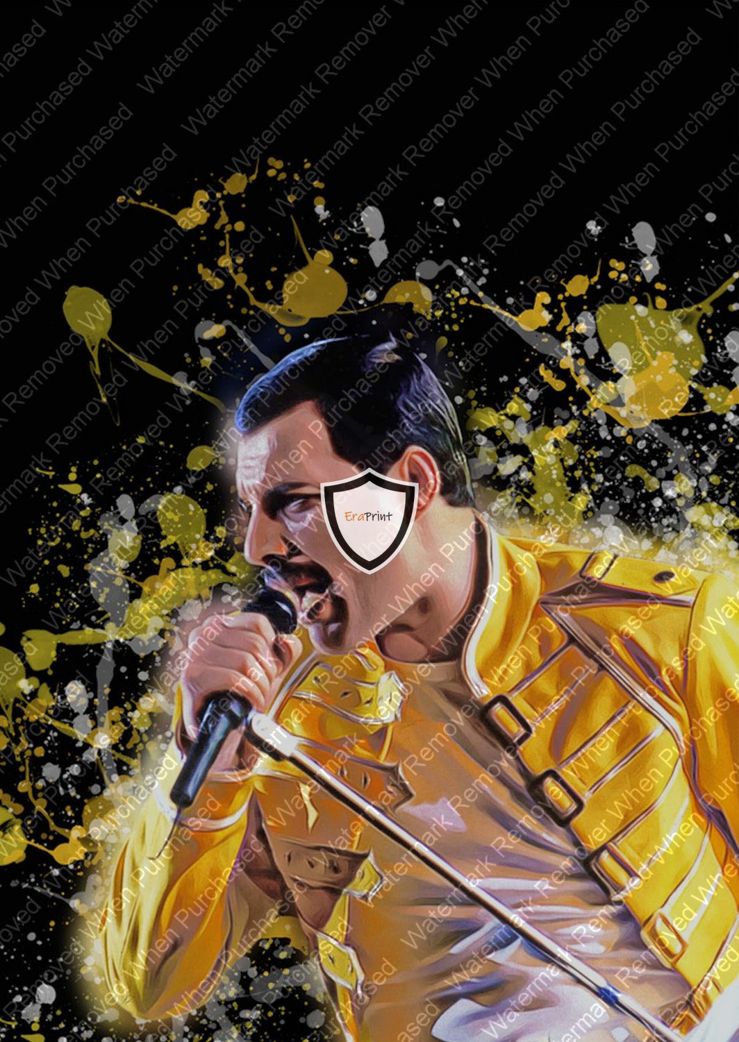 Freddie Mercury Splatter Wall Art Print A4 A3 Photo jpg Download