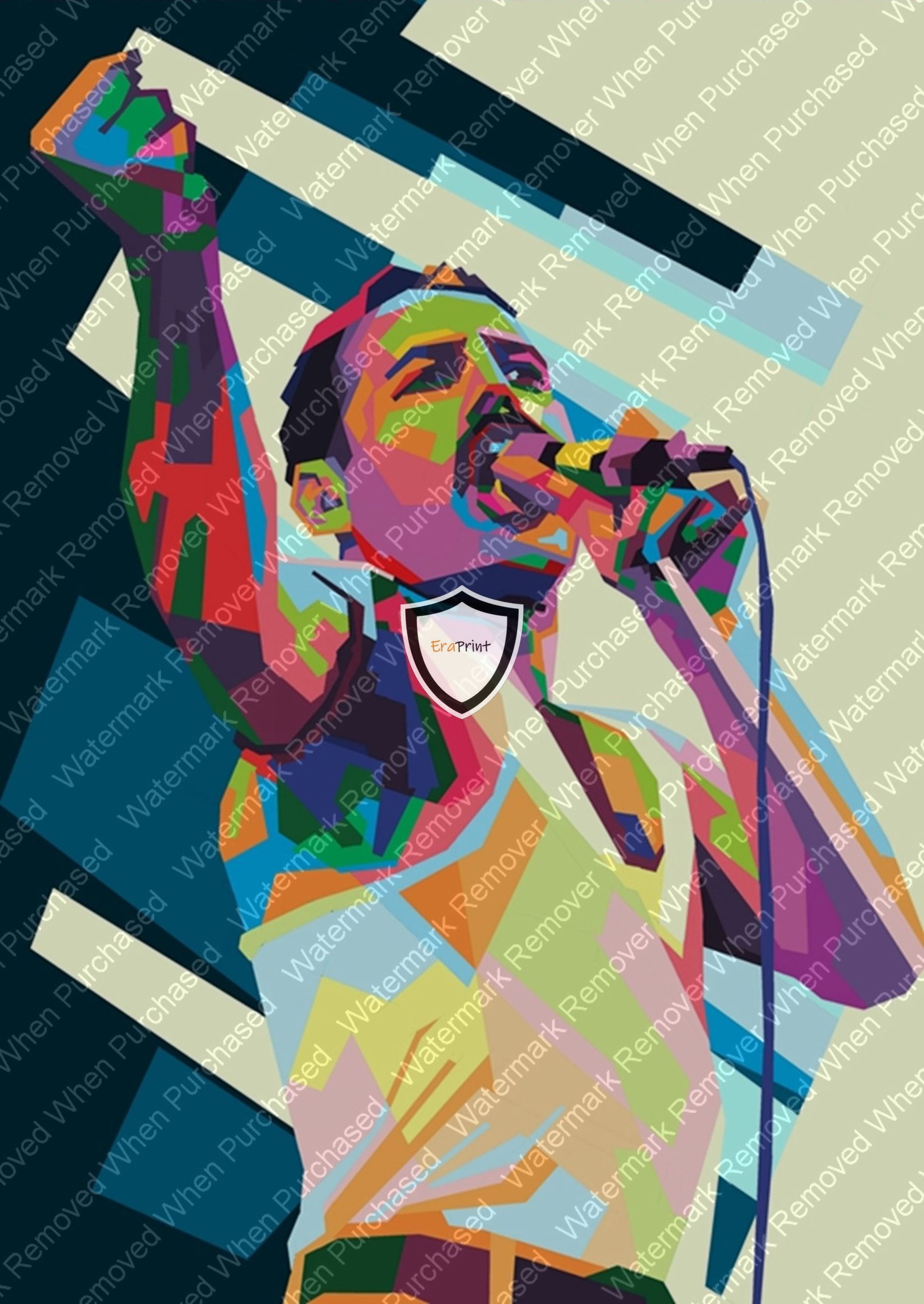 Freddie Mercury Splatter Wall Art Print A4 A3 Photo jpg Download