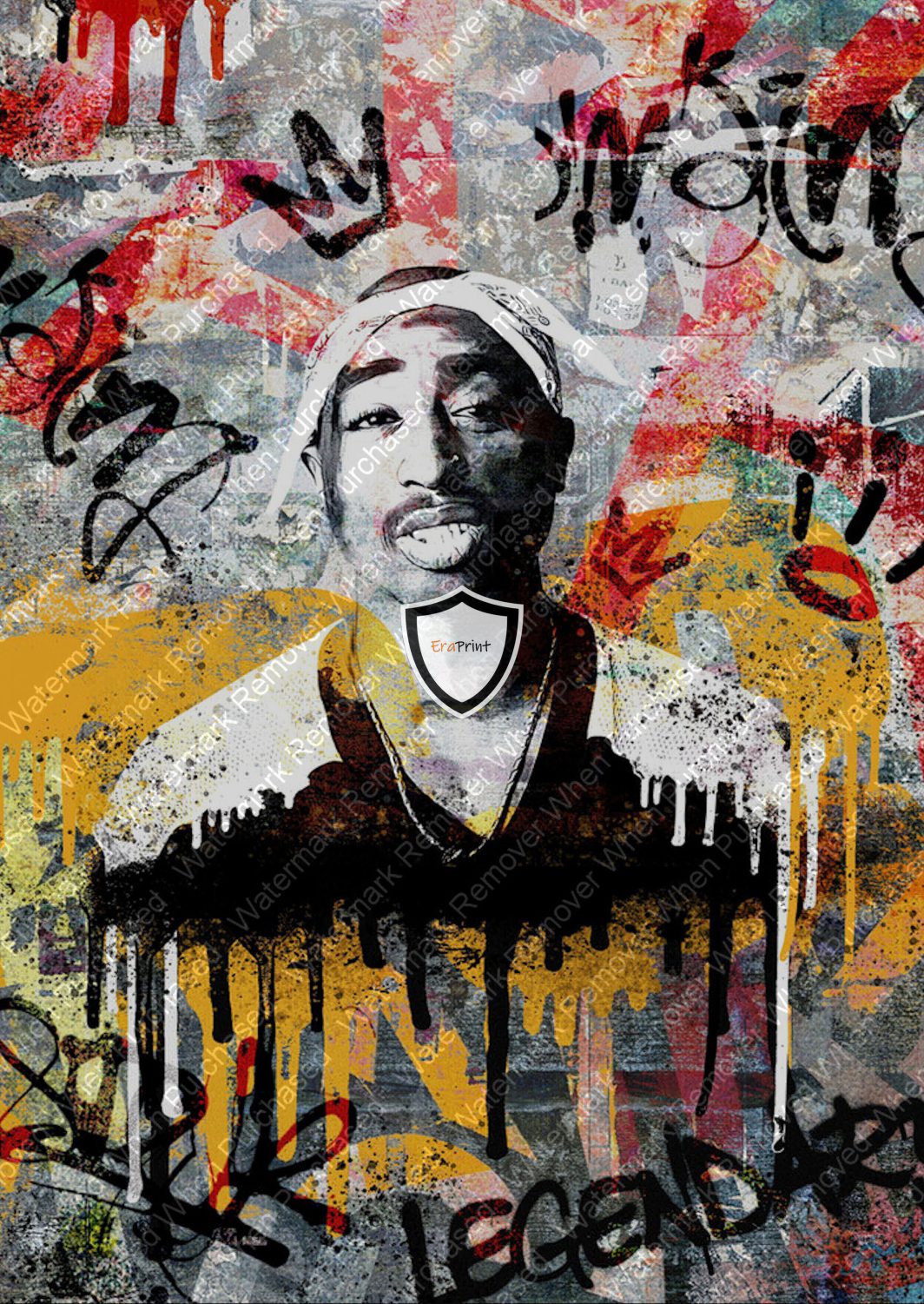Tupac Shakur Messy Wall Art A4 A3 Photo jpg Download