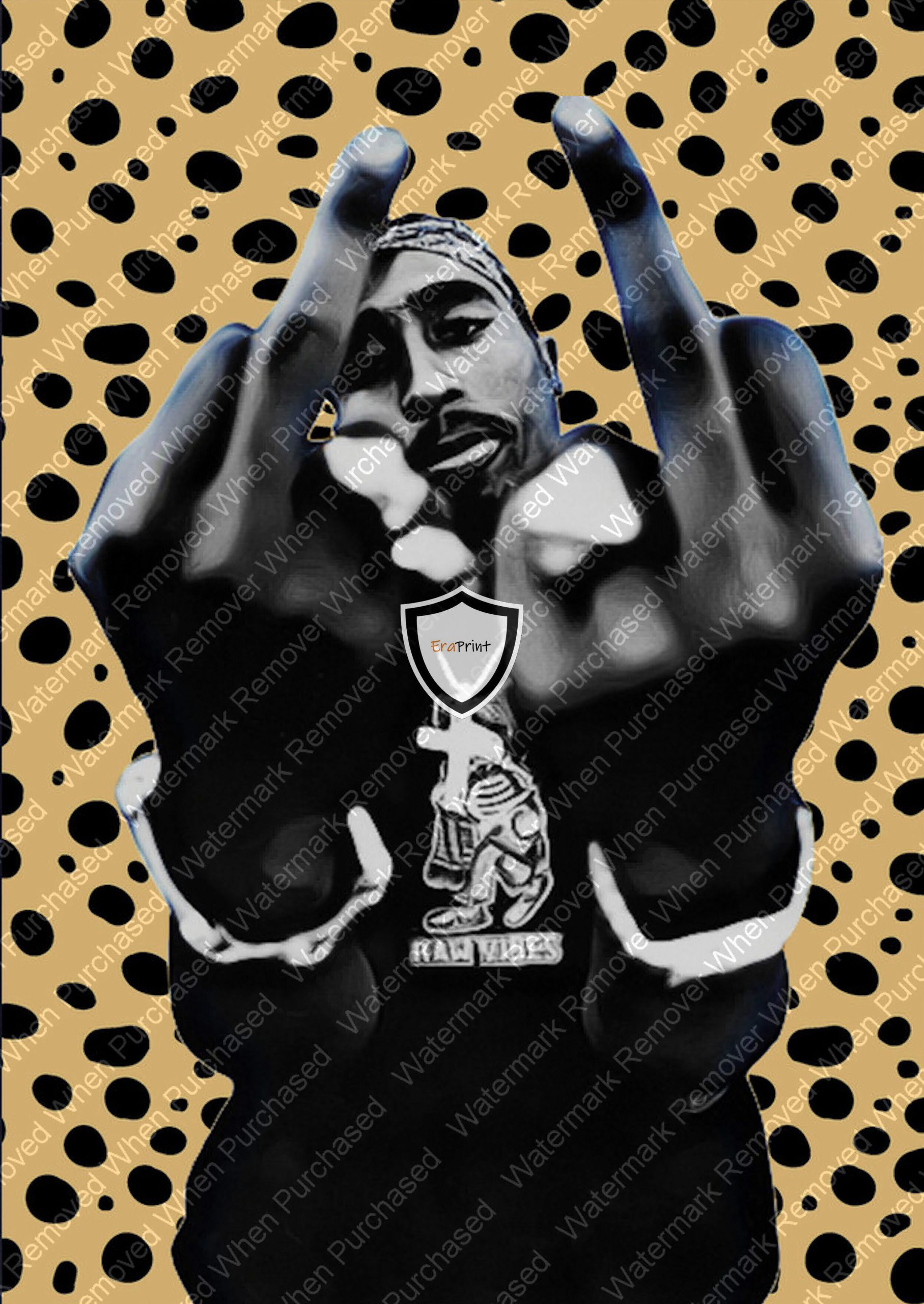 Tupac Shakur Animal Print F*** U A4 A3 Photo jpg Download