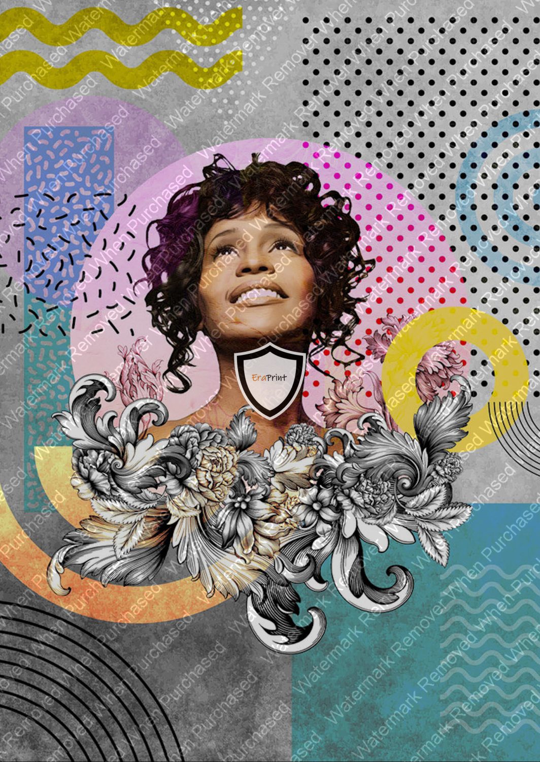 Whitney Houston Poster Art Iconic Celeb Wall Art Print A4 A3 Photo jpg Download