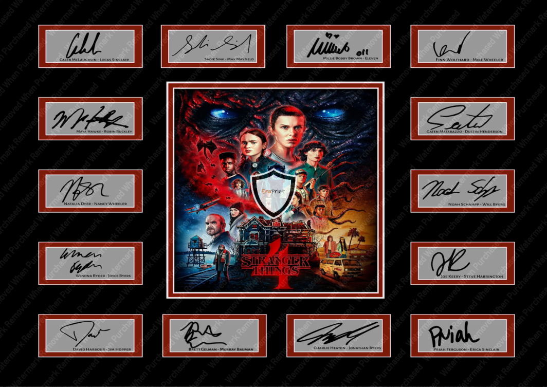 Stranger Things 4 Netflix TV Series Limited Edition Signed A4 Reprint jpg Download