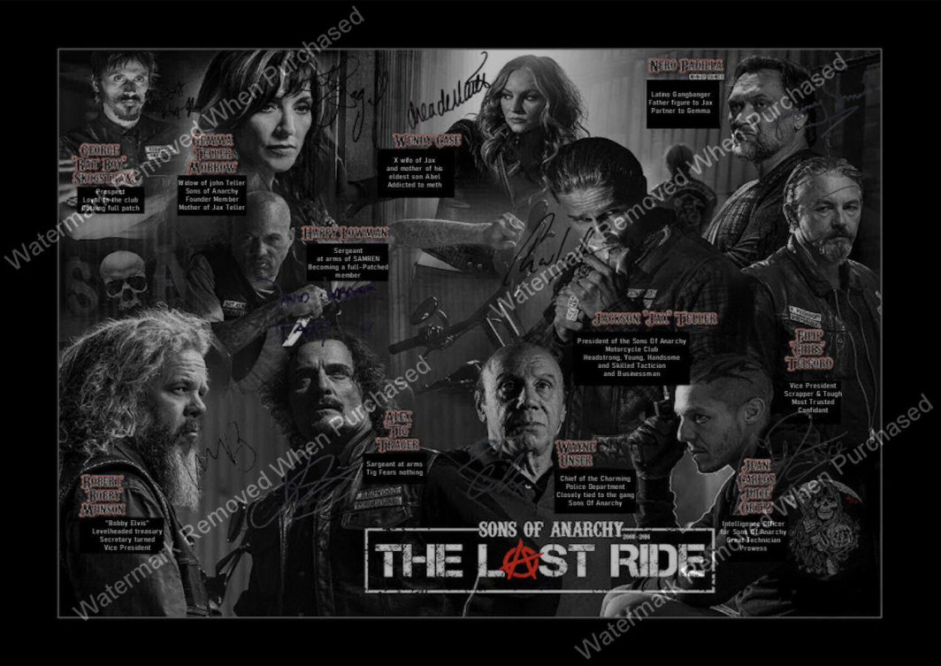 Sons Of Anarchy TV Series Limited Edition Signed A4 Reprint jpg Download