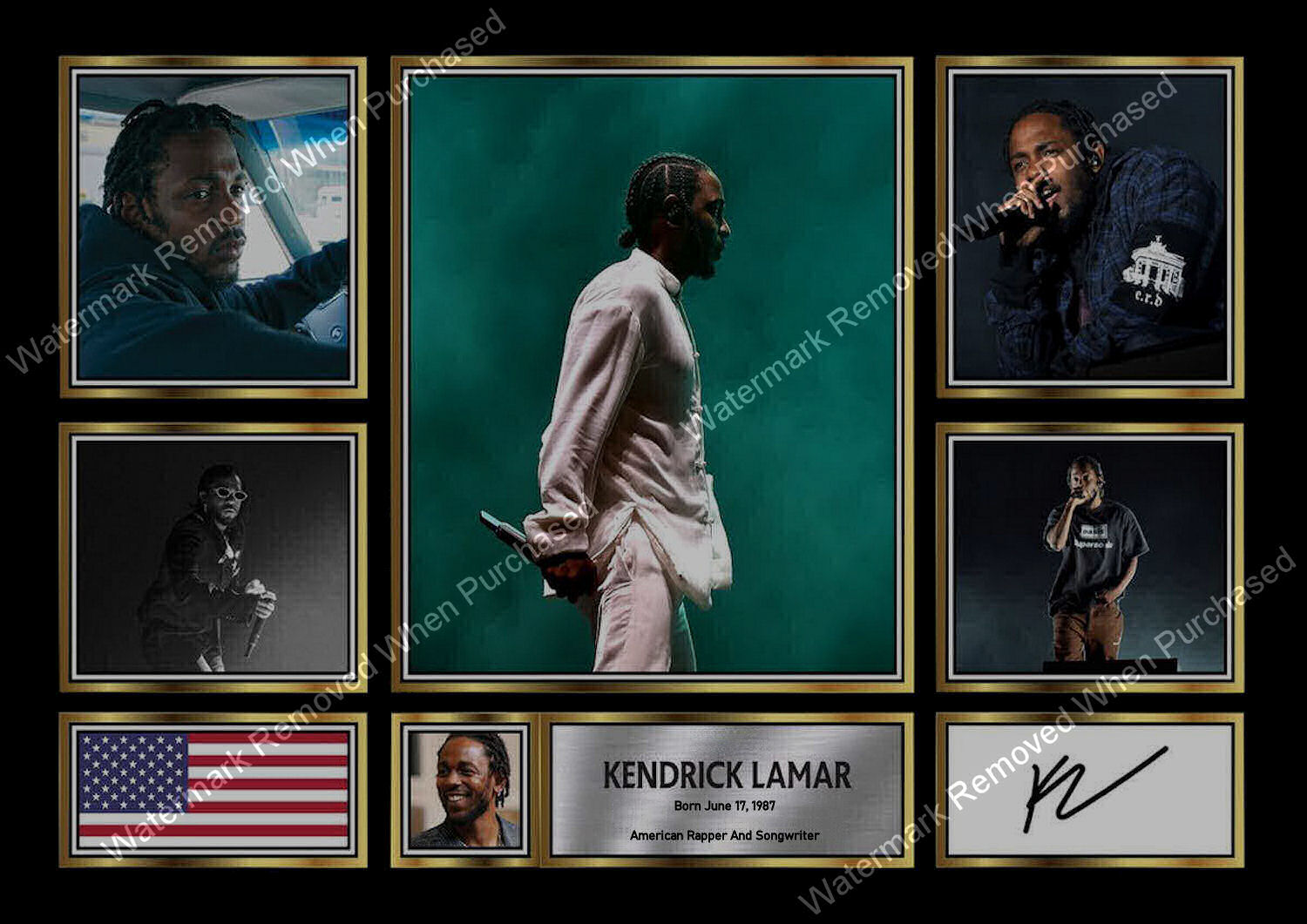 Kendrick Lamar Signed A4 Print Instant Self Print Jpeg Download