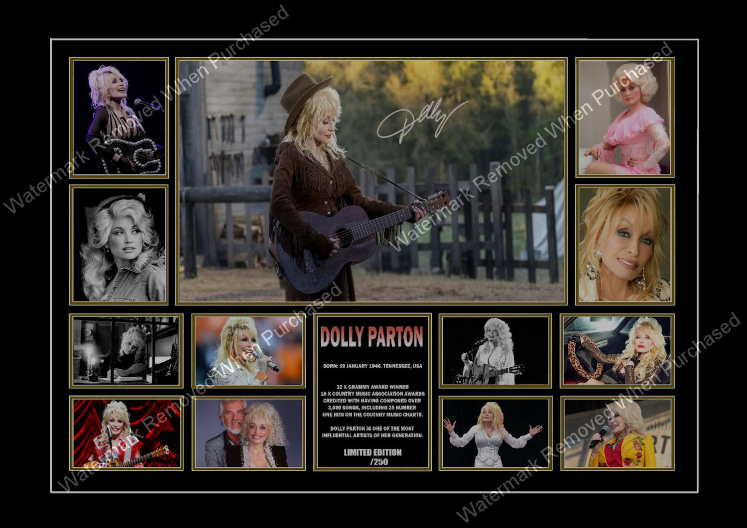 Dolly Parton Signed A4 Photo Print Instant Self Print Jpeg Download