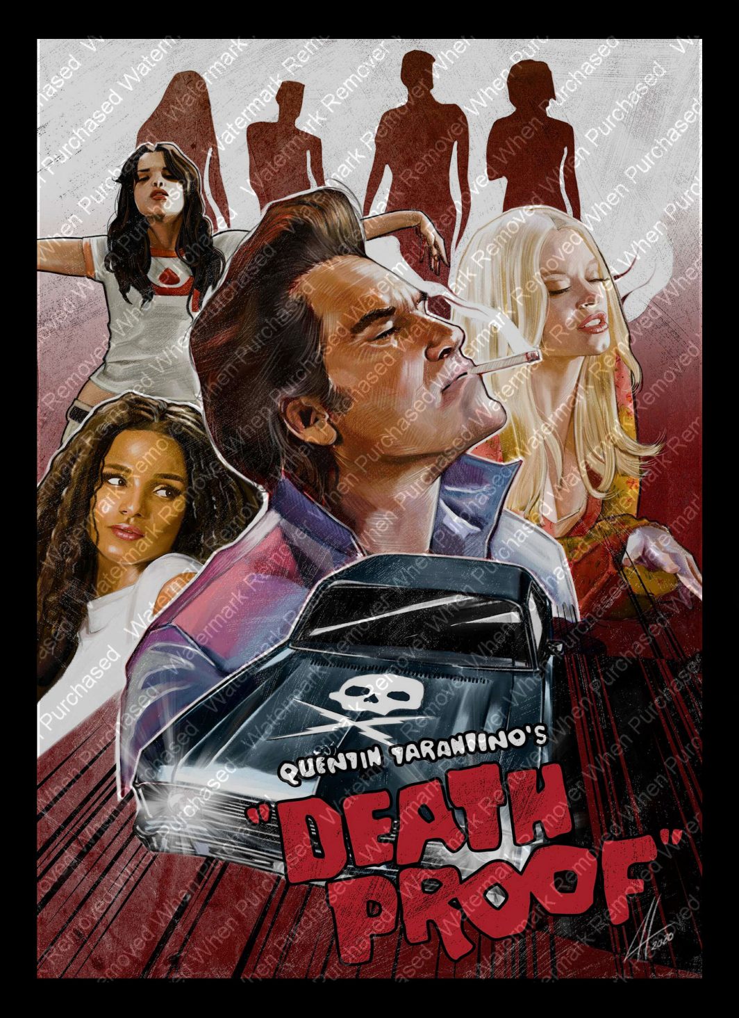 Death Proof (2007) Two Downloadable Kurt Russell Art Print A3 & A4 Designs