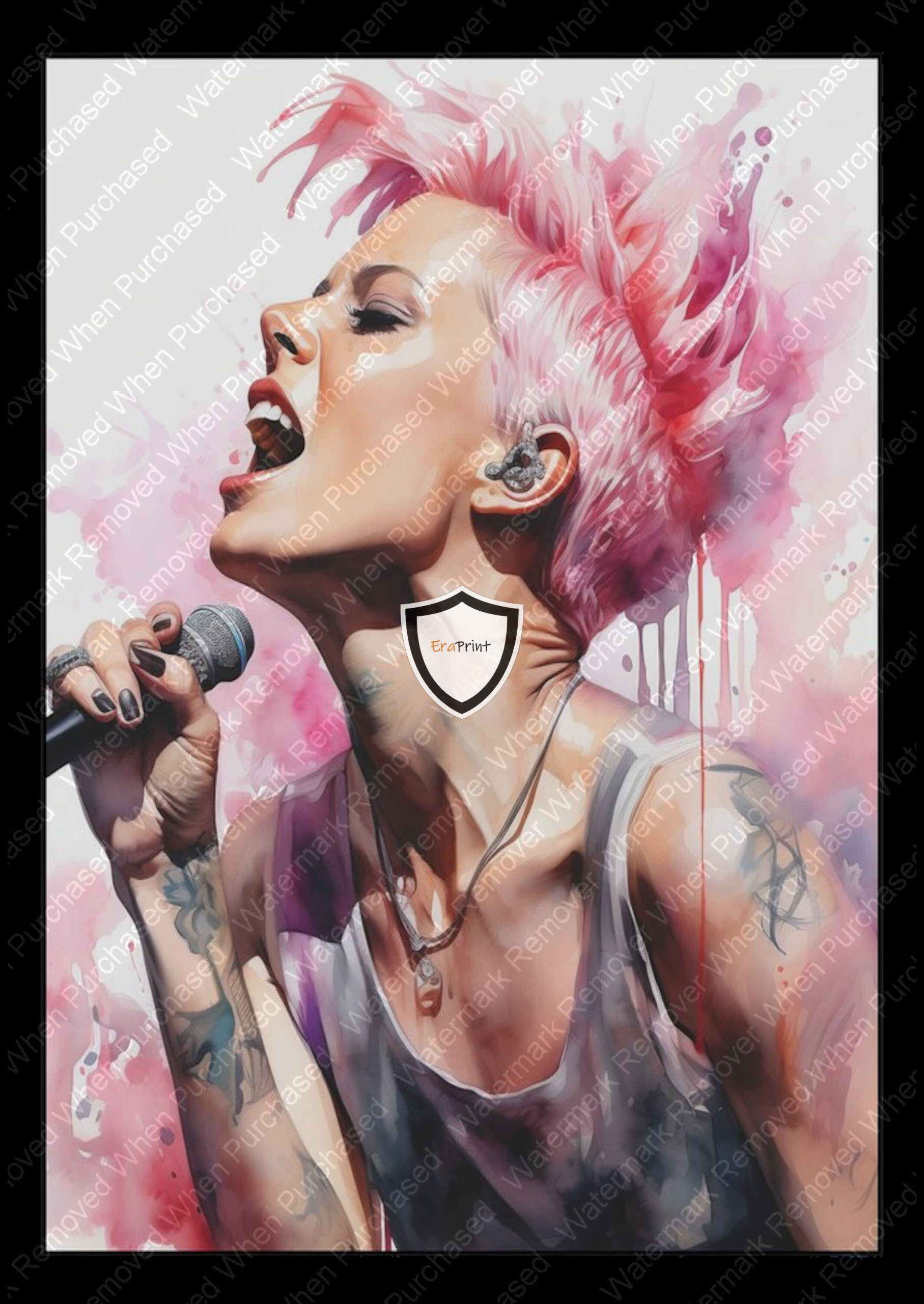 Pink Creative Art Music Poster Memorabilia Jpeg Download A4 / A3 Printing