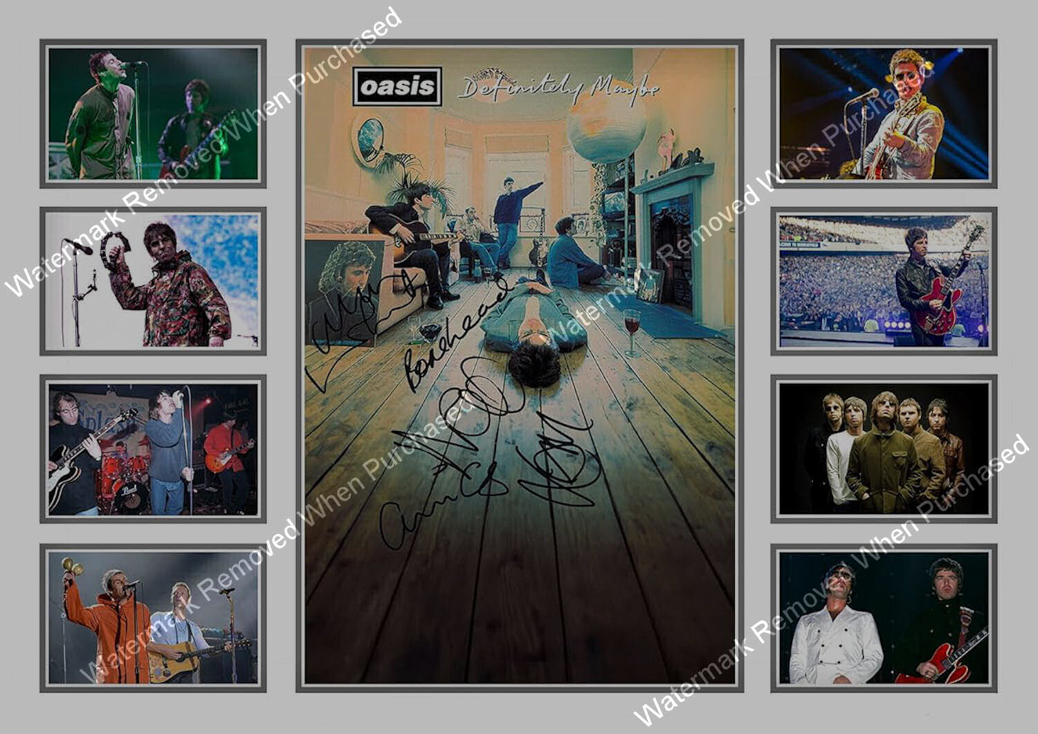 Oasis Signed Liam & Noel Gallagher Instant Jpeg Download For Home Self Printing