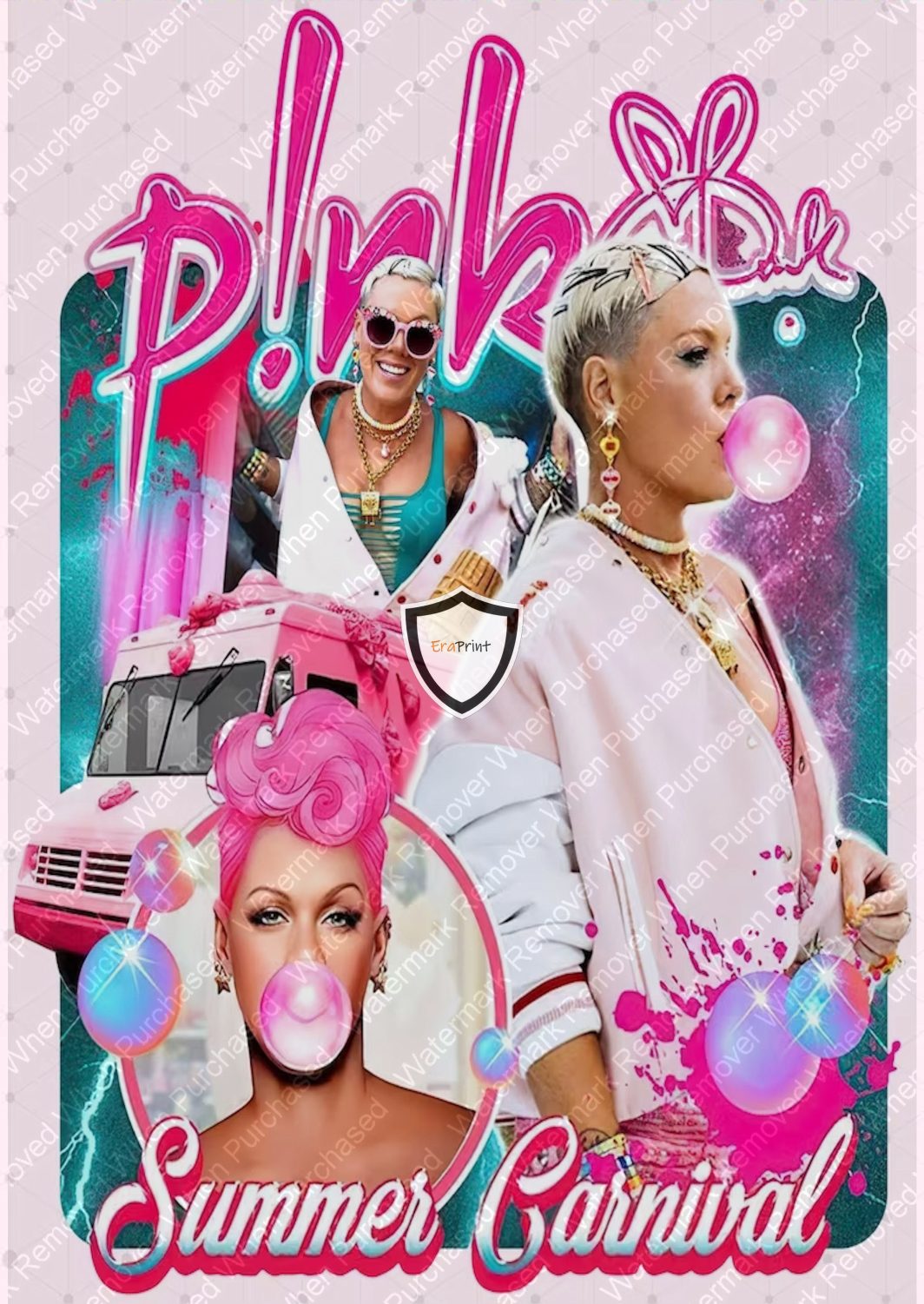 Pink Creative Art A4 / A3 Music Poster Memorabilia Jpeg Download