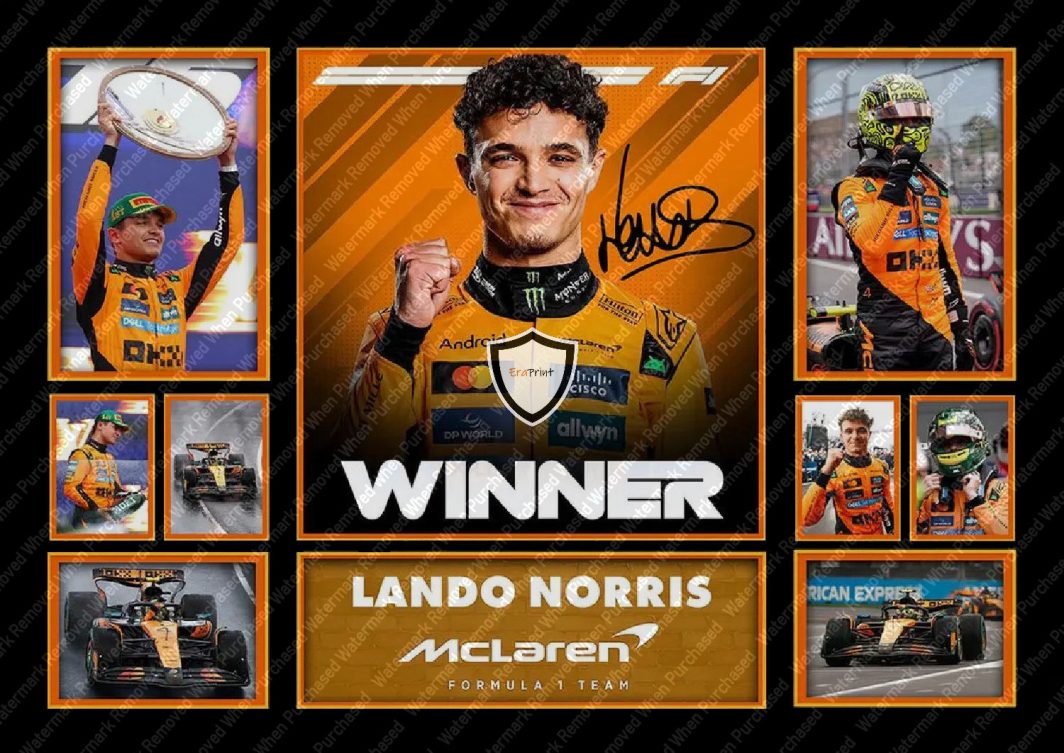 Lando Norris McLaren F1 (2025) McLaren 1st Win Signed A4 Print JPG Instant Download