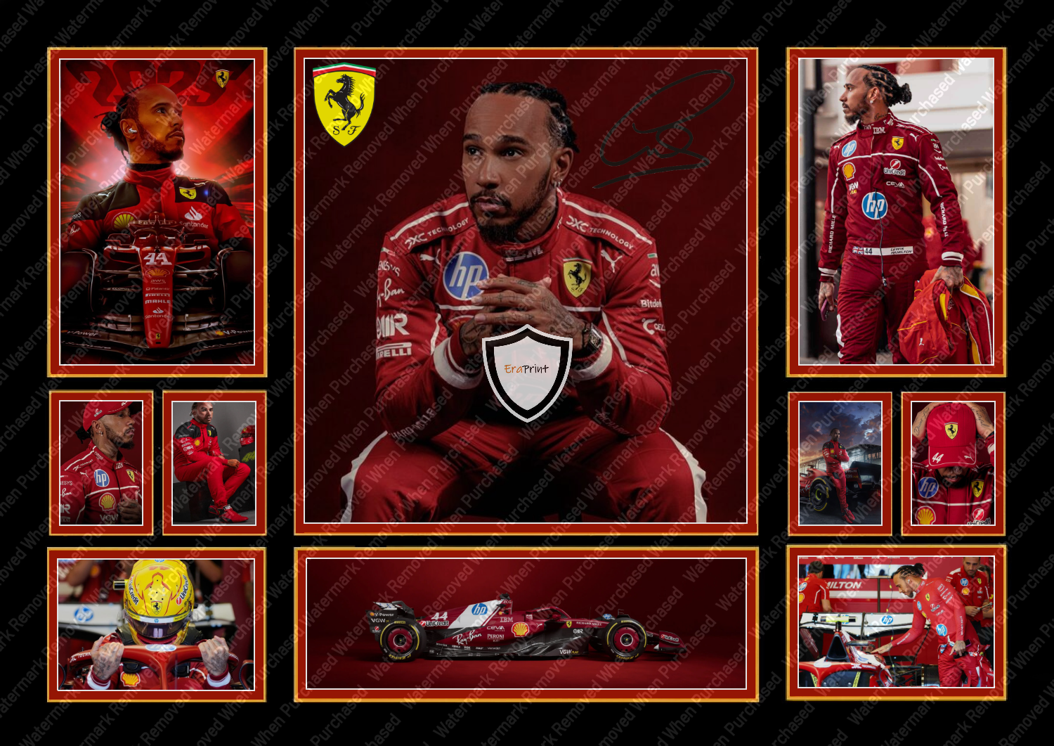 Lewis Hamilton Ferrari F1 (2025) Signed A4 Photo Print JPG Instant Download