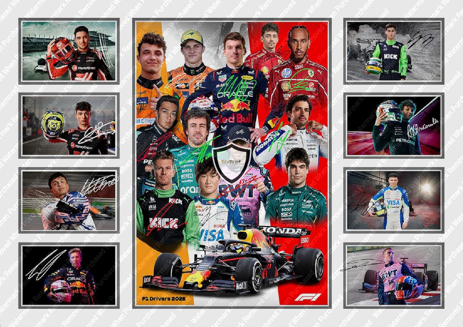 Formula One (2025) Championship Drivers Signed A4 Print Download
