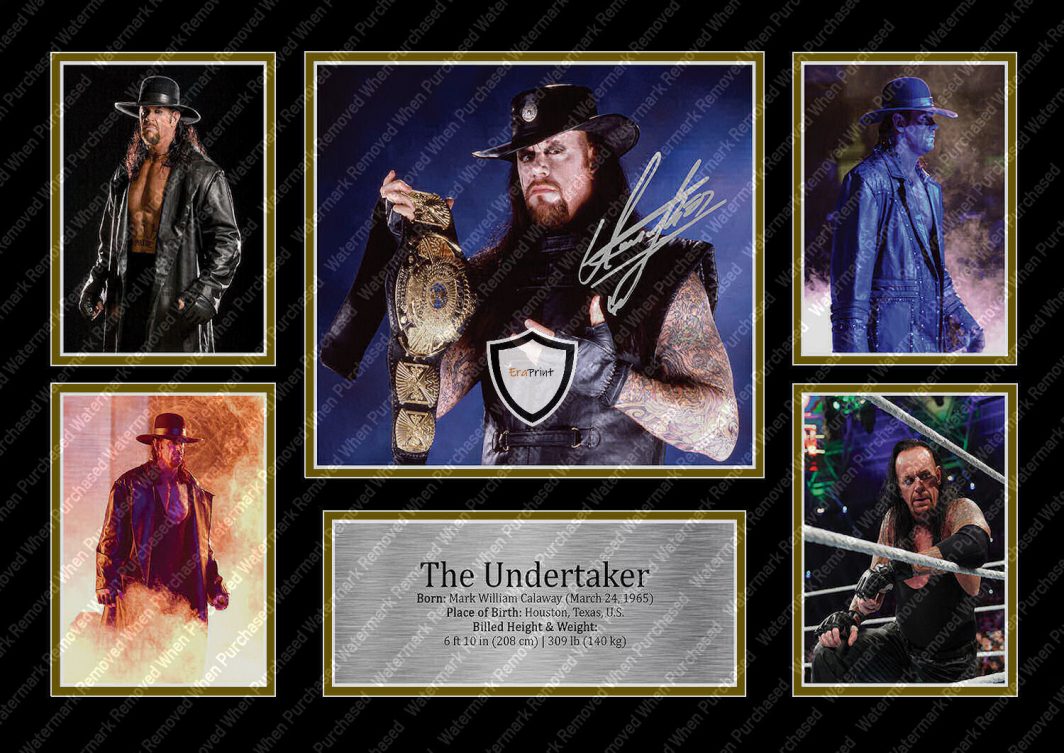 The Undertaker Autographed WWE Memorabilia Photo Print