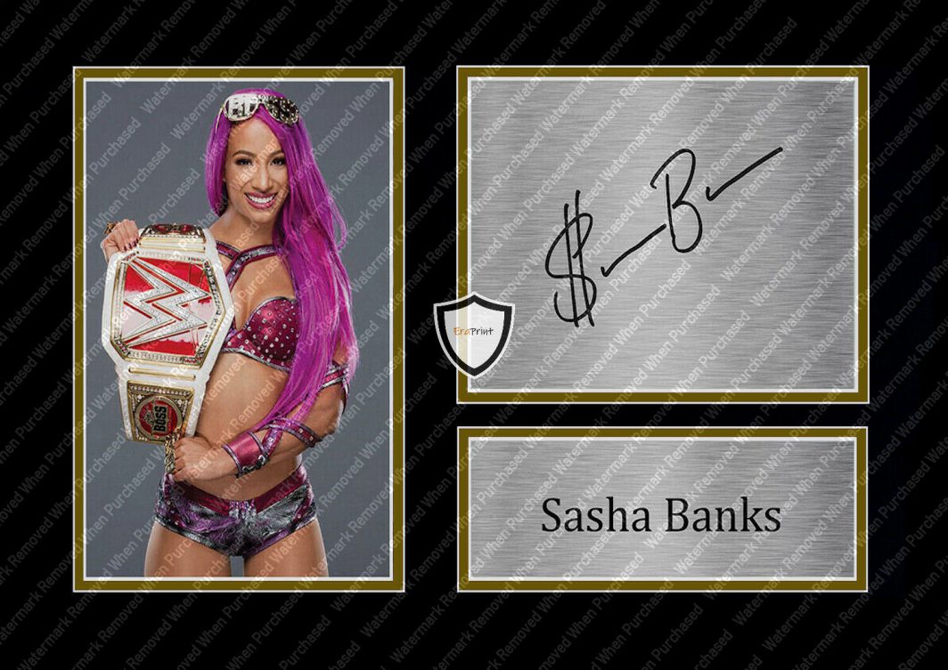 Sasha Banks WWE Signed Photo Print Wrestling Memorabilia Downloadable JPG