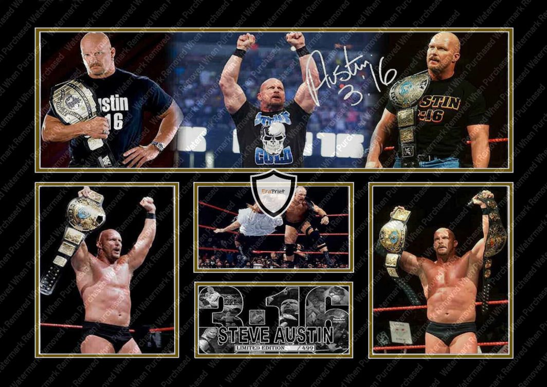WWF Stone Cold Steve Austin Signed Photo Self Print Downloadable