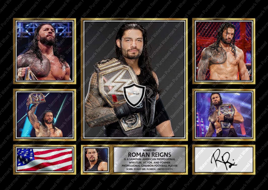 Roman Reigns WWE Photo Print Signed Wrestling Memorabilia