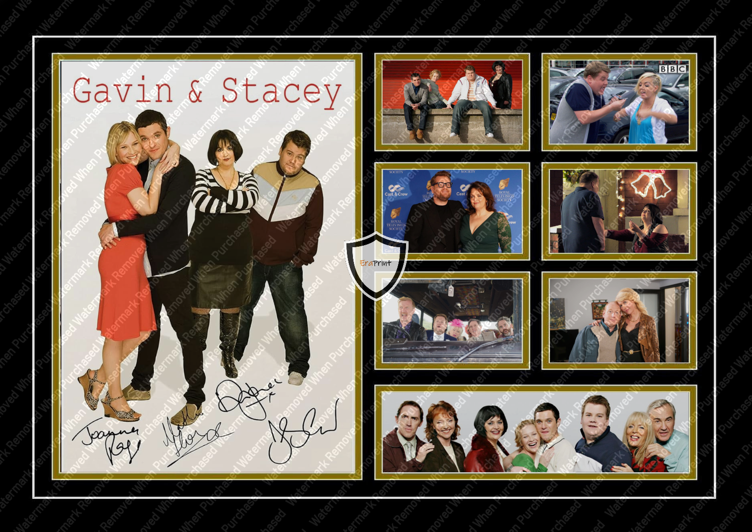 Gavin And Stacey TV Sitcom Cast Signed A4 Print jpg Download