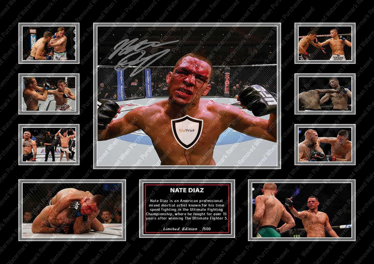 Nate Diaz Autographed UFC Memorabilia Photo A4 Print Jpg Download