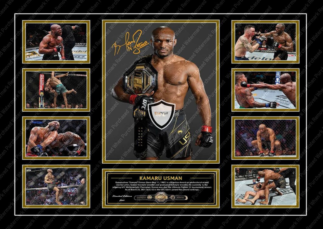 Kamarudeen Usman Signed UFC Memorabilia Photo A4 Print Jpg Download