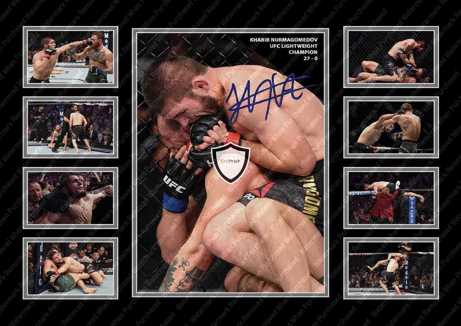Khabib Nurmagomedov Autographed UFC Memorabilia A4 Print Jpg