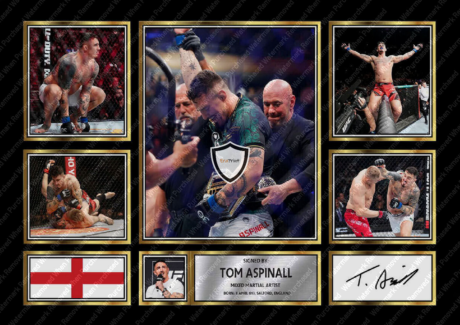 Tom Aspinall Signed UFC Memorabilia A4 Print Jpg Download