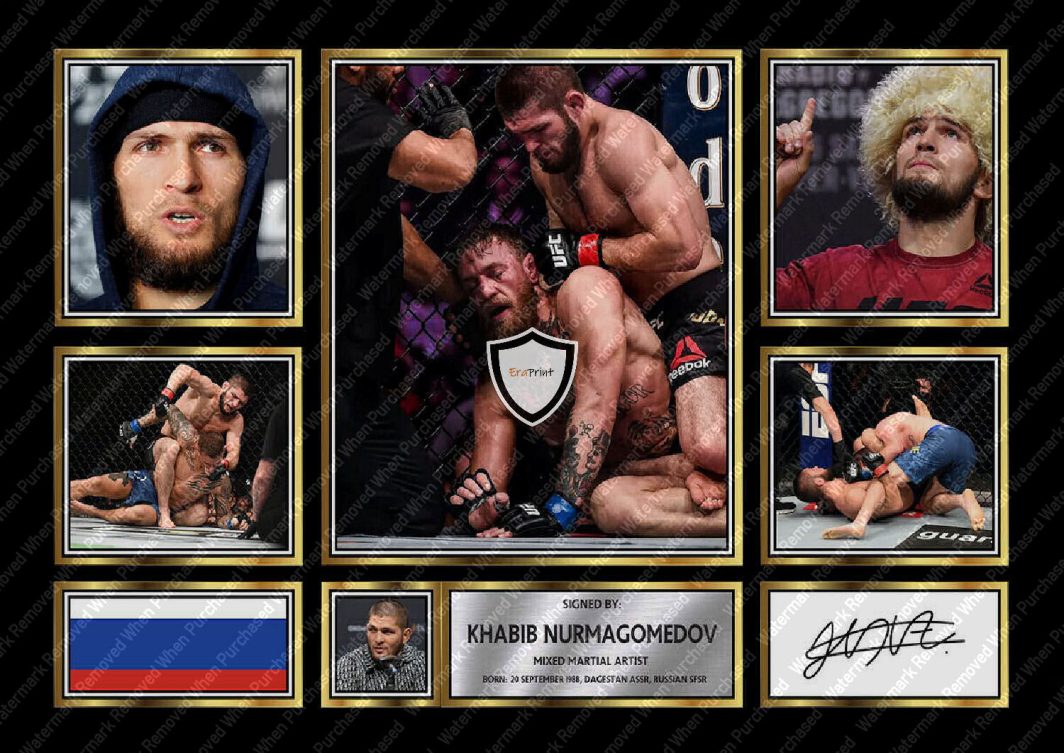 Khabib Nurmagomedov Autographed UFC Memorabilia A4 Print Downloadable Jpg