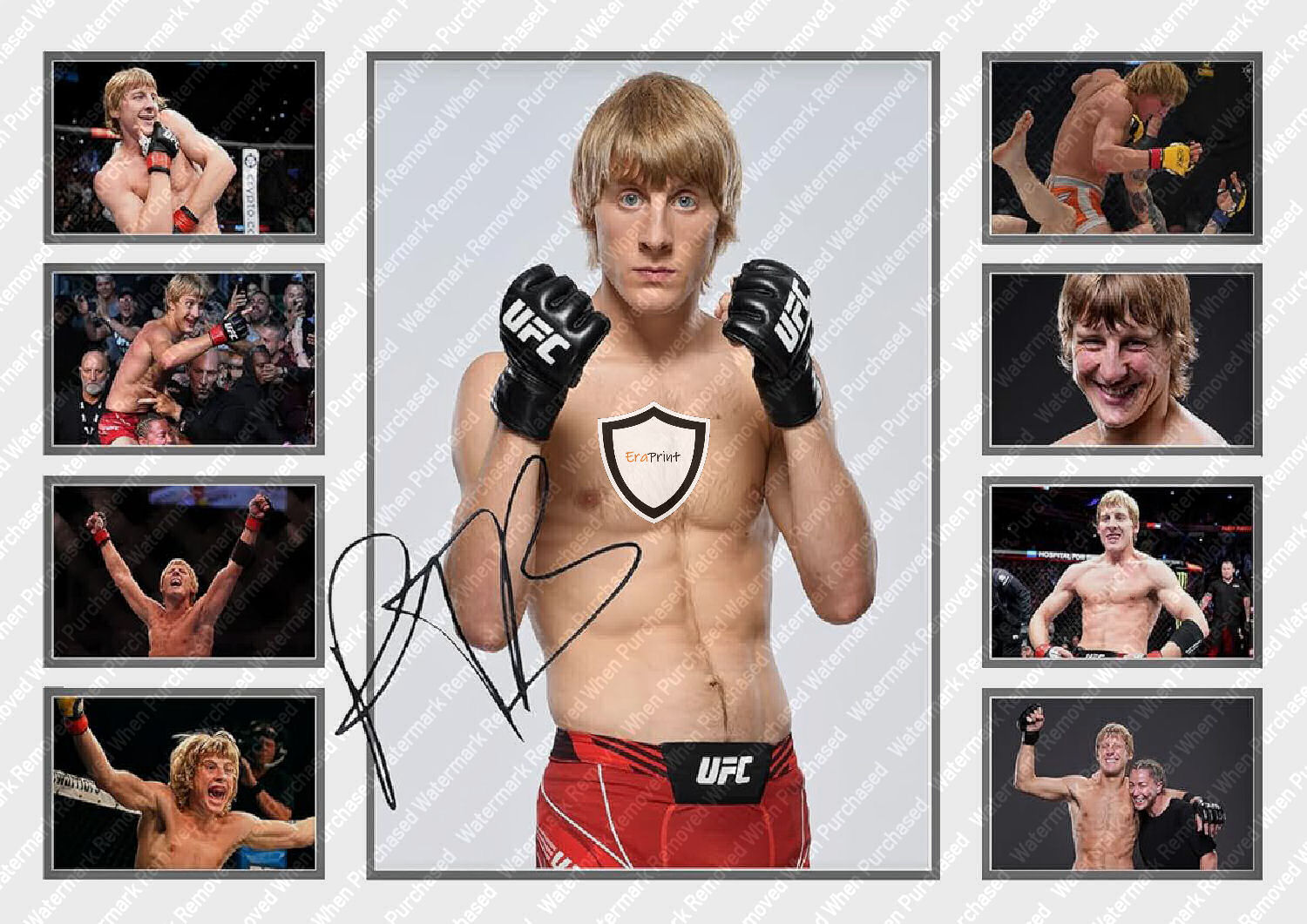Paddy Pimblett Autographed UFC Memorabilia Photo A4 Print Jpg
