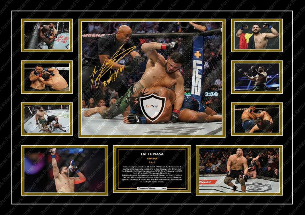 Tai Tuivasa Bam Bam Autographed UFC Memorabilia Photo A4 Print Jpg