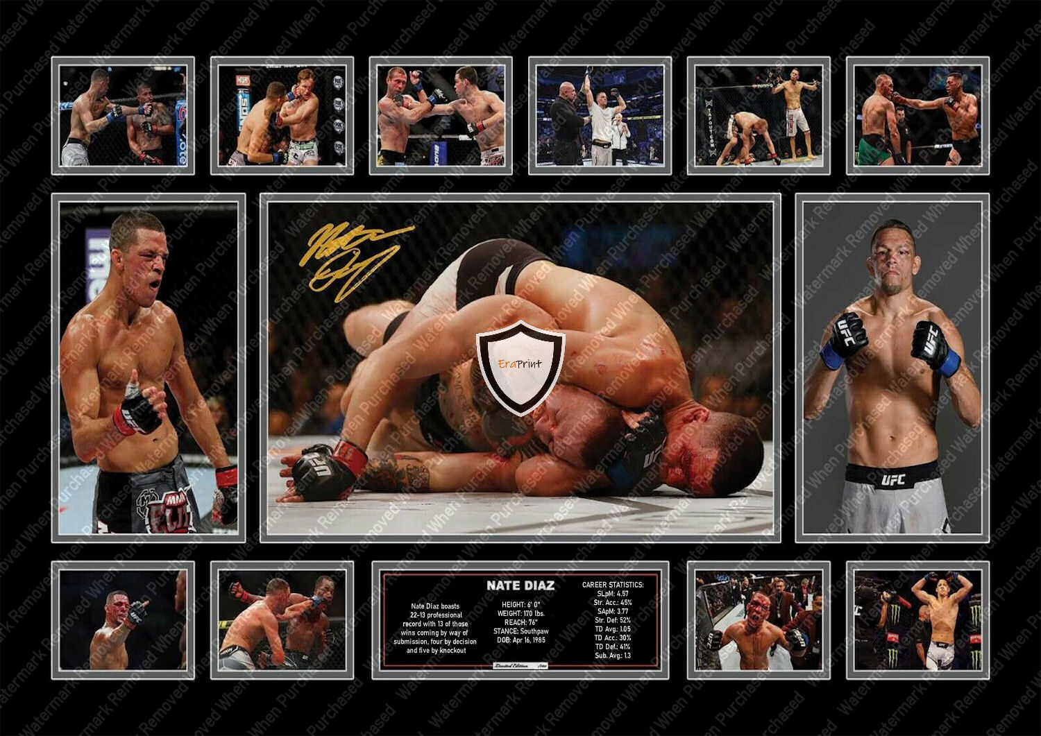 Nate Diaz Signed UFC Memorabilia Photo A4 Print Jpg Download