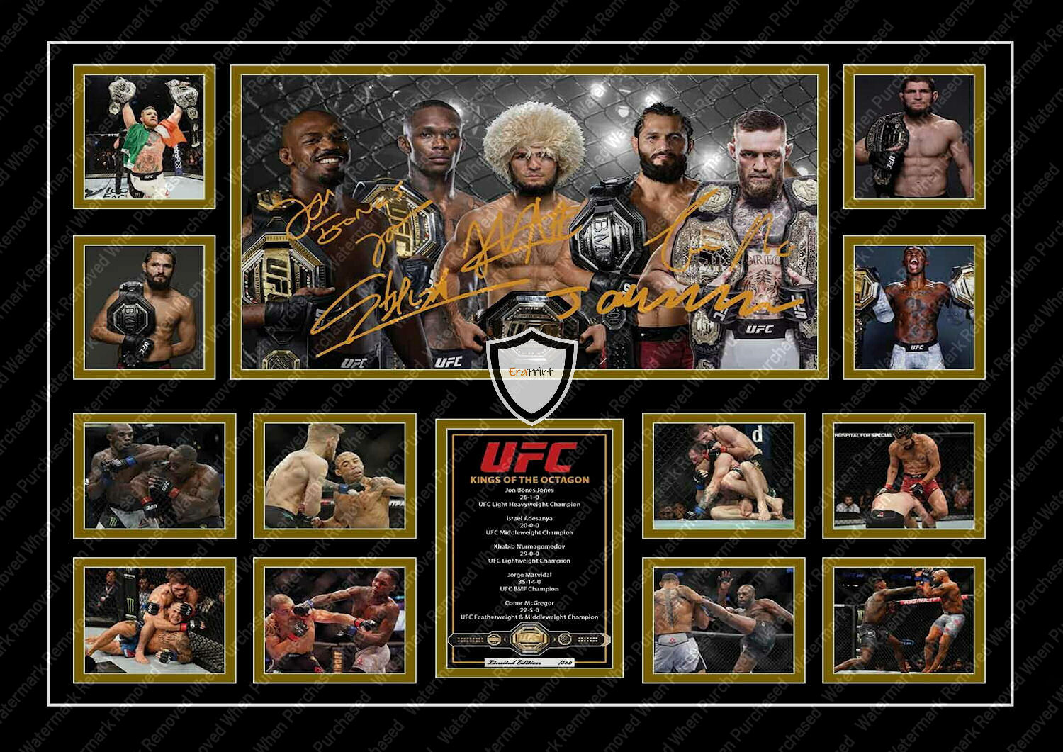 UFC Kings Khabib Adesanya Signed UFC Memorabilia A4 Print Jpg Download